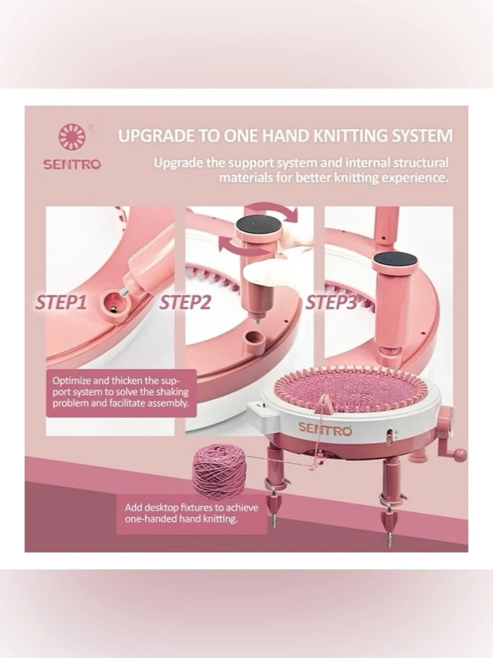 NEW Sentro Updated Knitting Loom Machine – 48-Needle Knitting Machine
